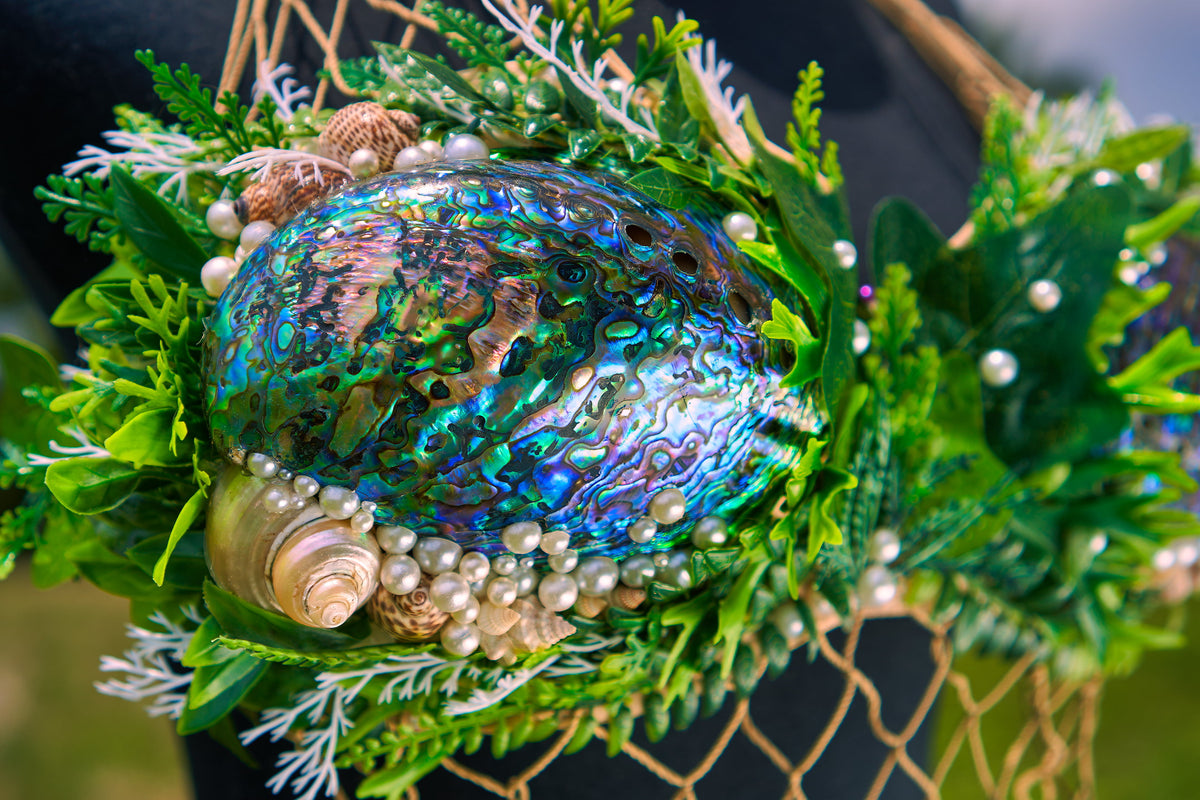 Natural Abalone Rainbow mermaid shell top iridescent mermaid bra