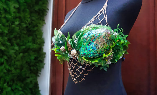 Natural Abalone Rainbow mermaid shell top iridescent mermaid bra